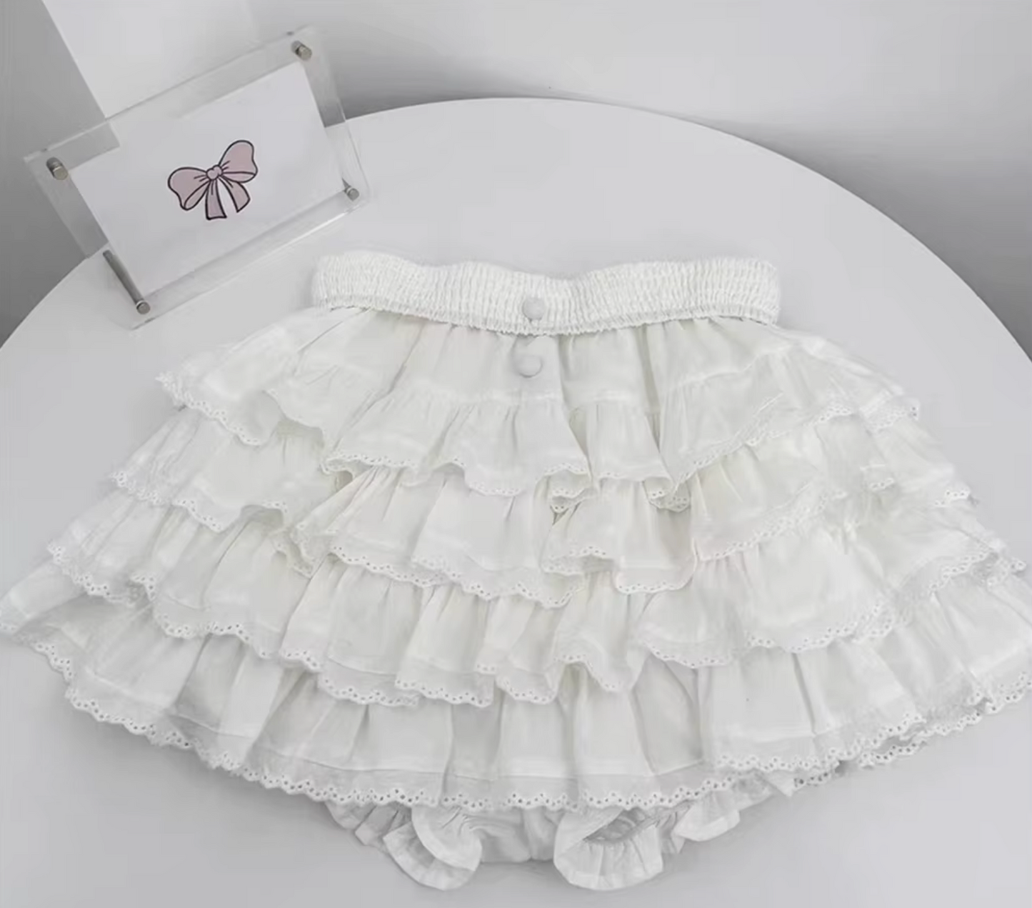 Mini Pearl Ruffle Skirt